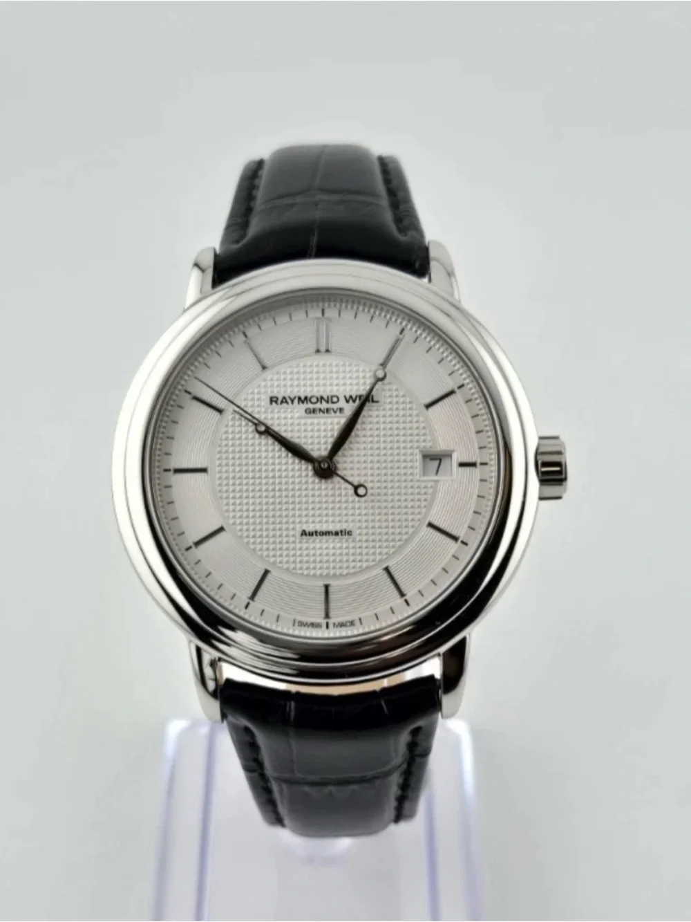 Raymond Weil Maestro Men's BlackLeather Band Watch ($1575 MSRP)